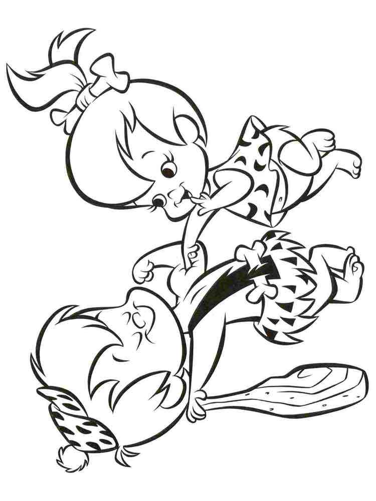 Pebbles and Bam Bam coloring pages