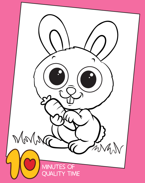 Bunny With Carrot Coloring Page – 10 ...