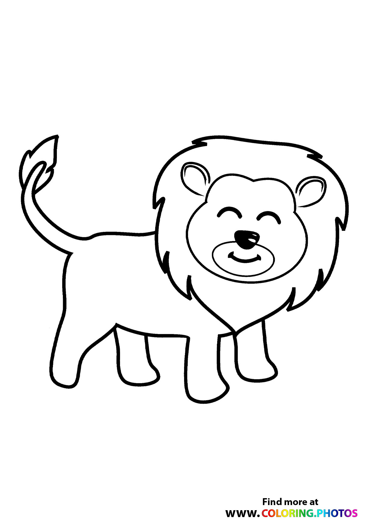Cute lion smiling - Coloring Pages for kids