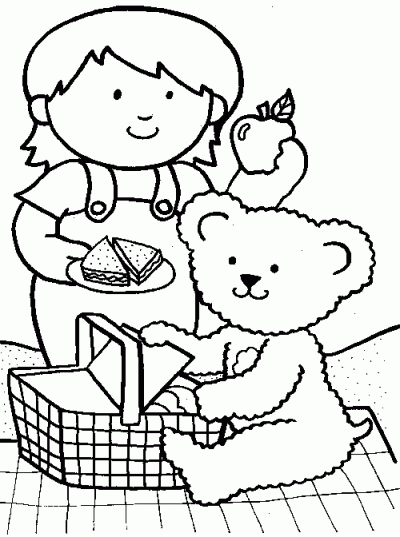 Picnic Friends Coloring Page | Fun ...