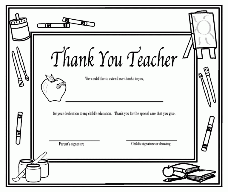 Thank You Teacher Coloring Pages - Get Coloring Pages