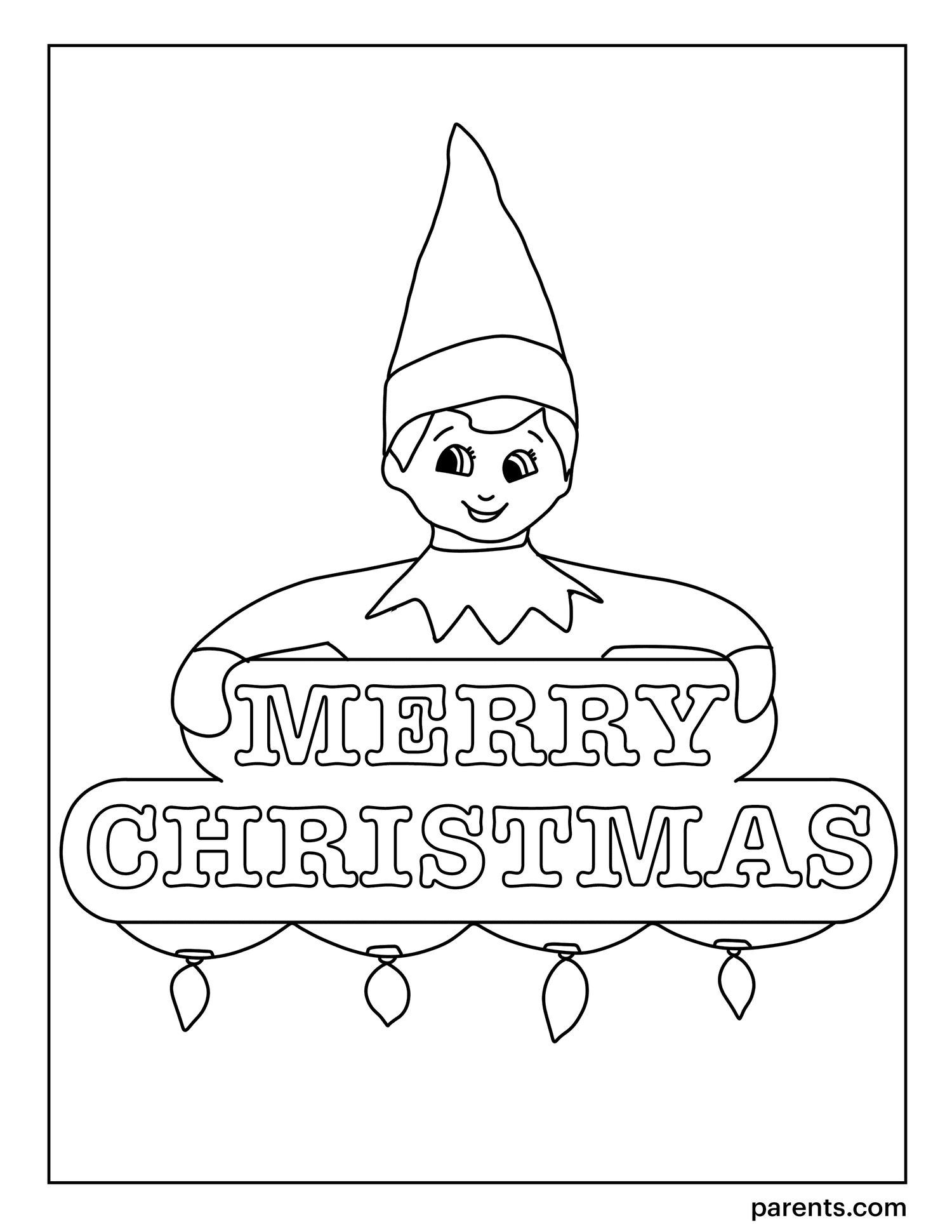 7 Elf on the Shelf Inspired Coloring Pages for Kids