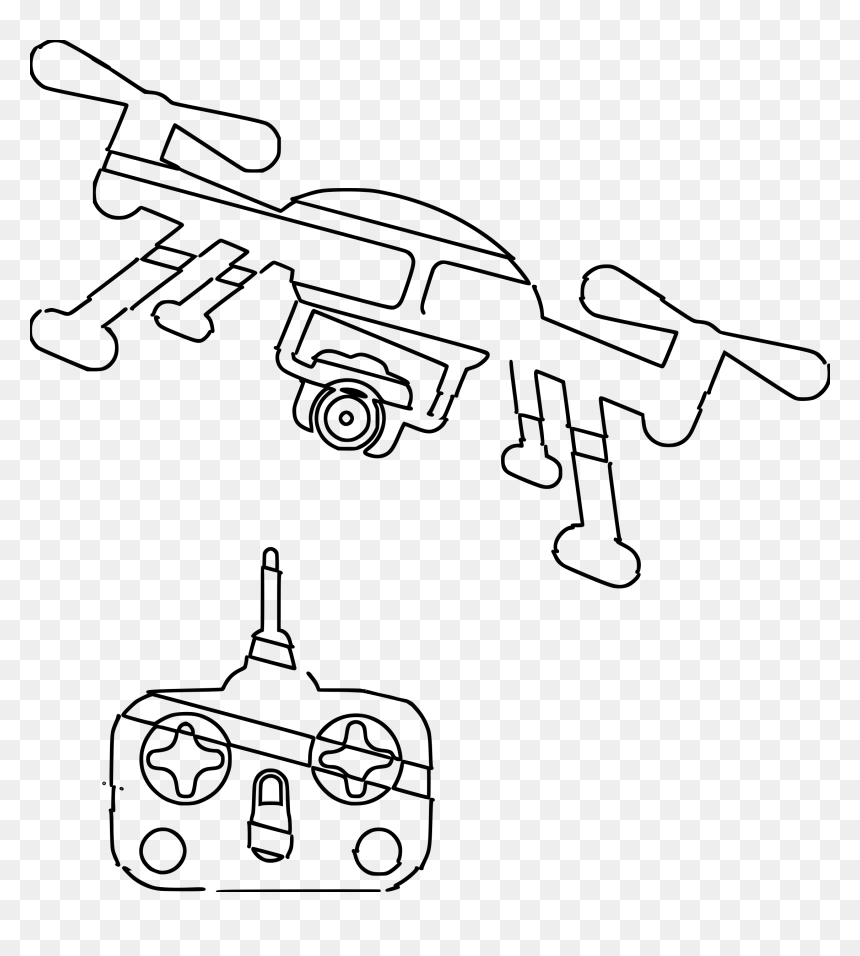 Drone Clipart Black And White, HD Png Download - vhv