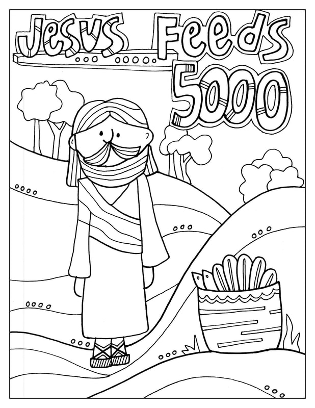 Jesus feeds the 5000 - Religious Doodles