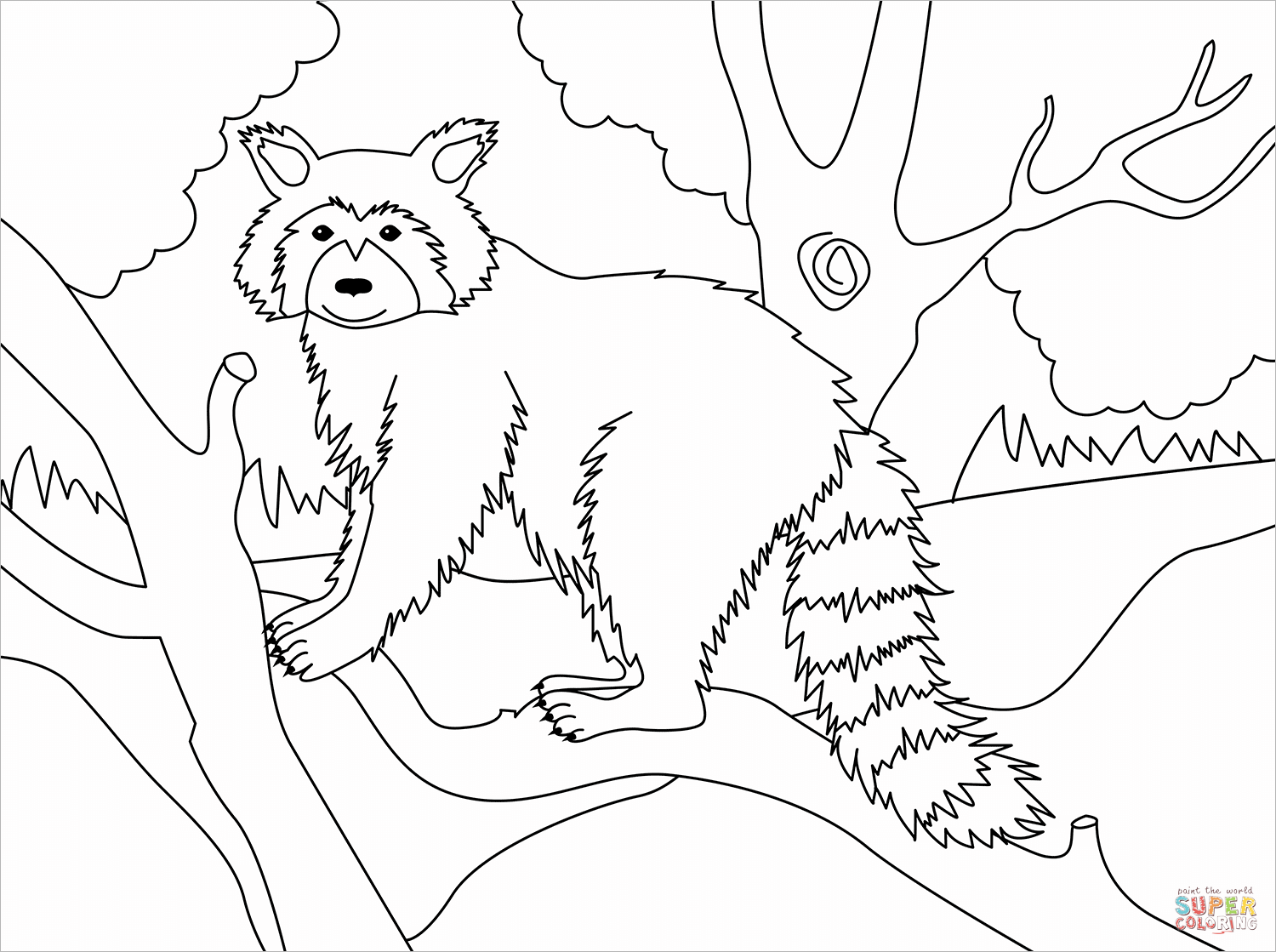 Racoon coloring page | Free Printable Coloring Pages