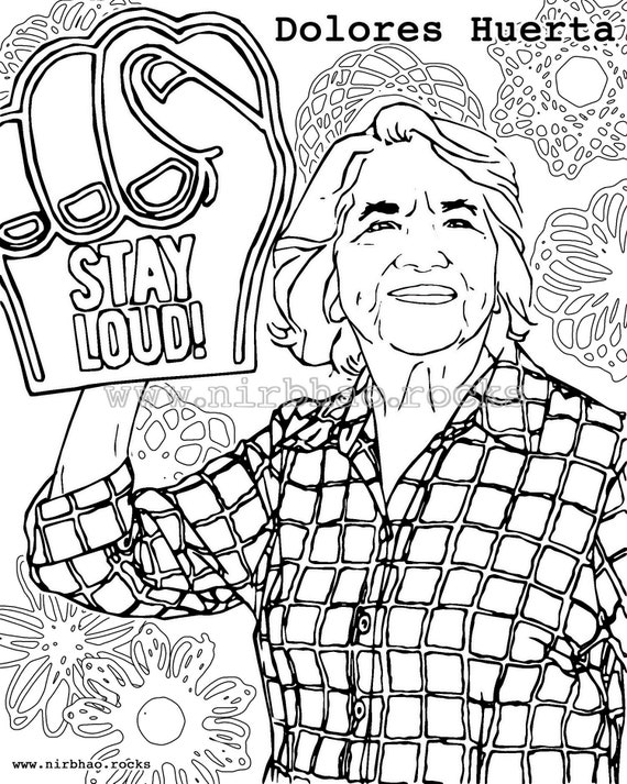 Dolores Huerta We Are Awesome Coloring Page Instant Digital - Coloring