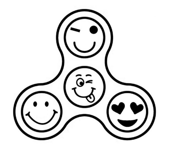 Happy Fidget Spinner coloring book to print and online