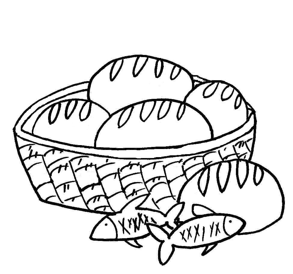 Loaves And Fishes Coloring Sheets - Coloring Page