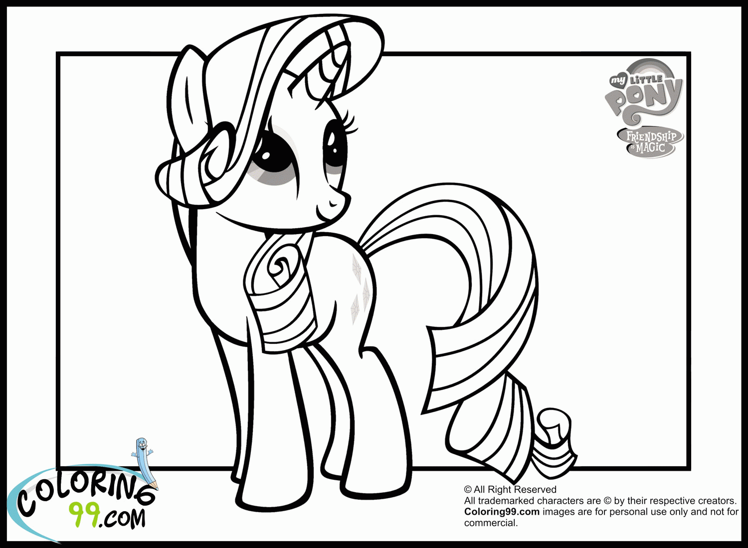 My Little Pony Rarity Coloring Pages | Team colors