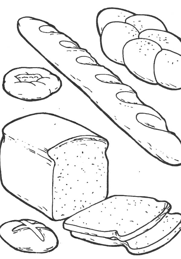 Various Kind Of Bread Coloring Pages : Best Place to Color in 2020 | Fruit coloring  pages, Coloring pages, Paper doll house