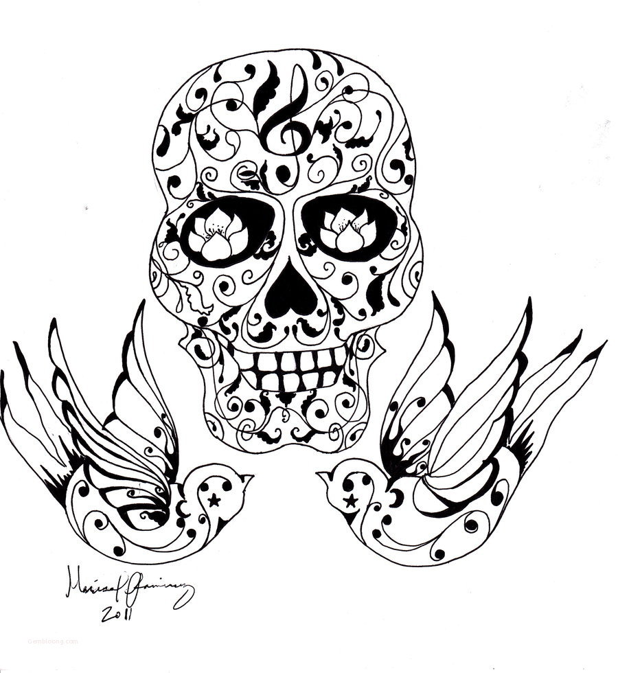 coloring pages : Day Of The Dead Skull Coloring Pages Fresh Pencil Sugar  Skull Tattoo Drawings Best Tattoo Ideas Day Of the Dead Skull Coloring Pages  ~ peak