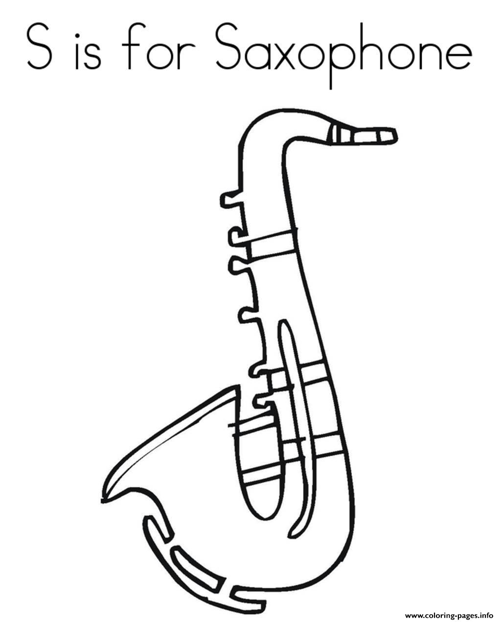 Saxophone Alphabet 688d Coloring Pages Printable