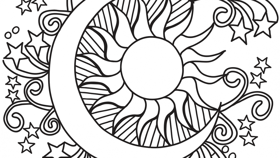 Cool Coloring Pages Sun And Moon