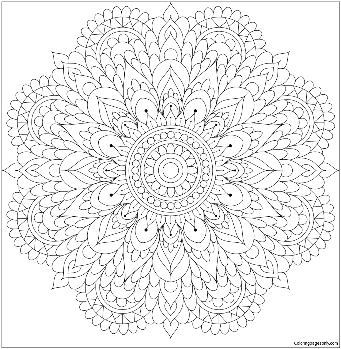 Morning Sunrise Mandala Coloring Page - Free Coloring Pages Online