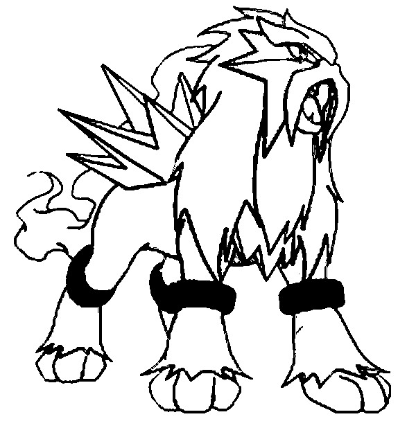 Coloring Pages Pokemon - Entei - Drawings Pokemon