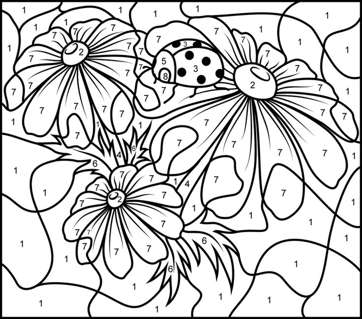 Difficult Color By Numbers Coloring Pages
