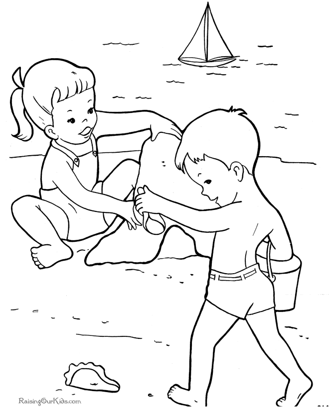 Bunny Beach Coloring Page - Coloring Pages For All Ages