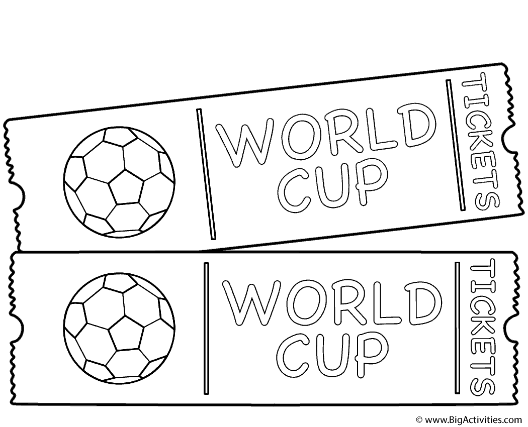 World Cup Game Tickets - Coloring Page (World Cup)