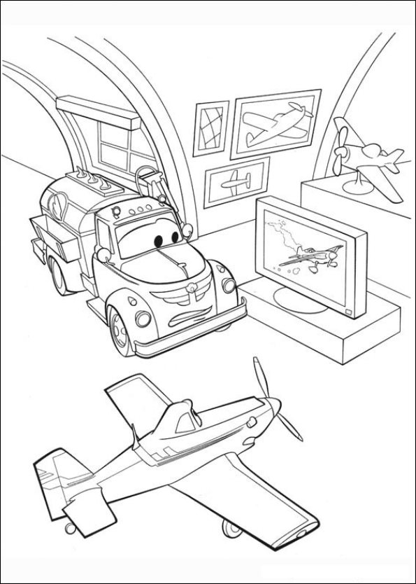 Kids-n-fun.com | Coloring page Planes Dusty Chug