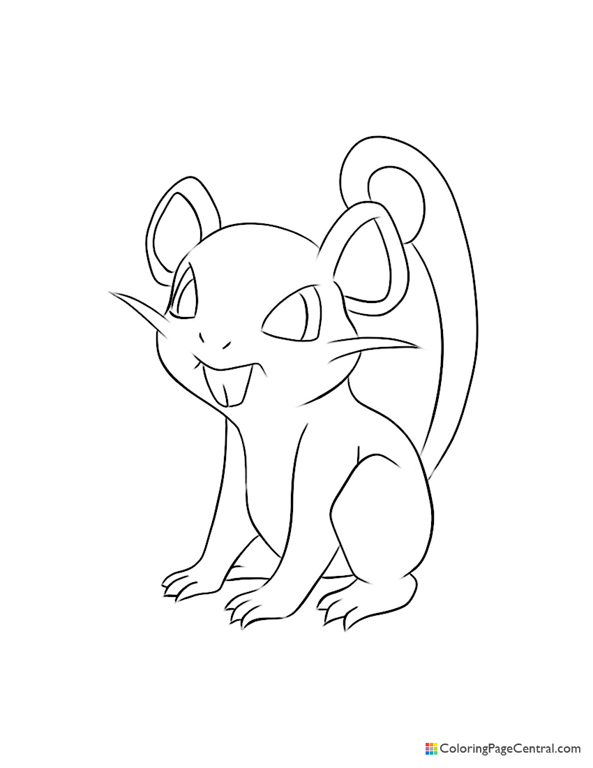 Pokemon - Rattata Coloring Page | Coloring Page Central