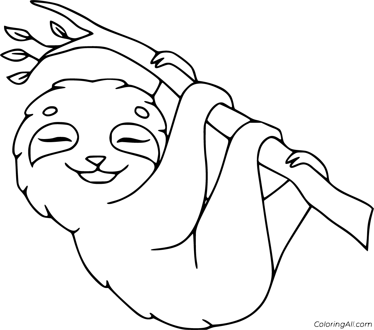 Sloth Coloring Pages - ColoringAll