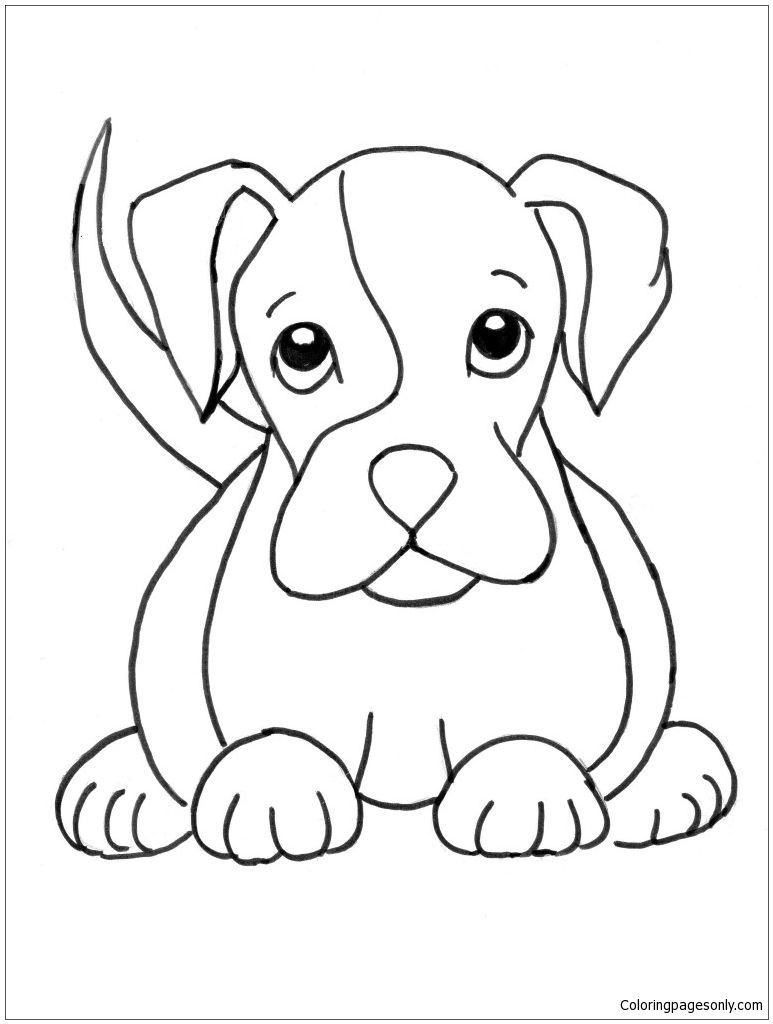 Boxer Puppy Coloring Pages - Puppy Coloring Pages - Coloring Pages For Kids  And Adults