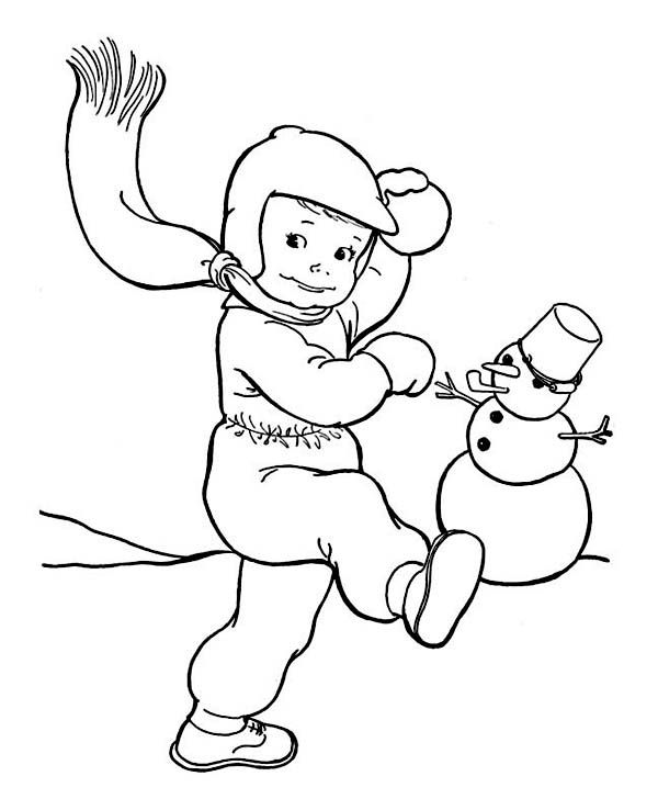 Snowball Fight On Winter Outdoor Activity Coloring Page - Download & Print  Online Coloring Pages for Free | Color Nimbus | Boyama sayfaları, Boya,  Şemsi̇ye