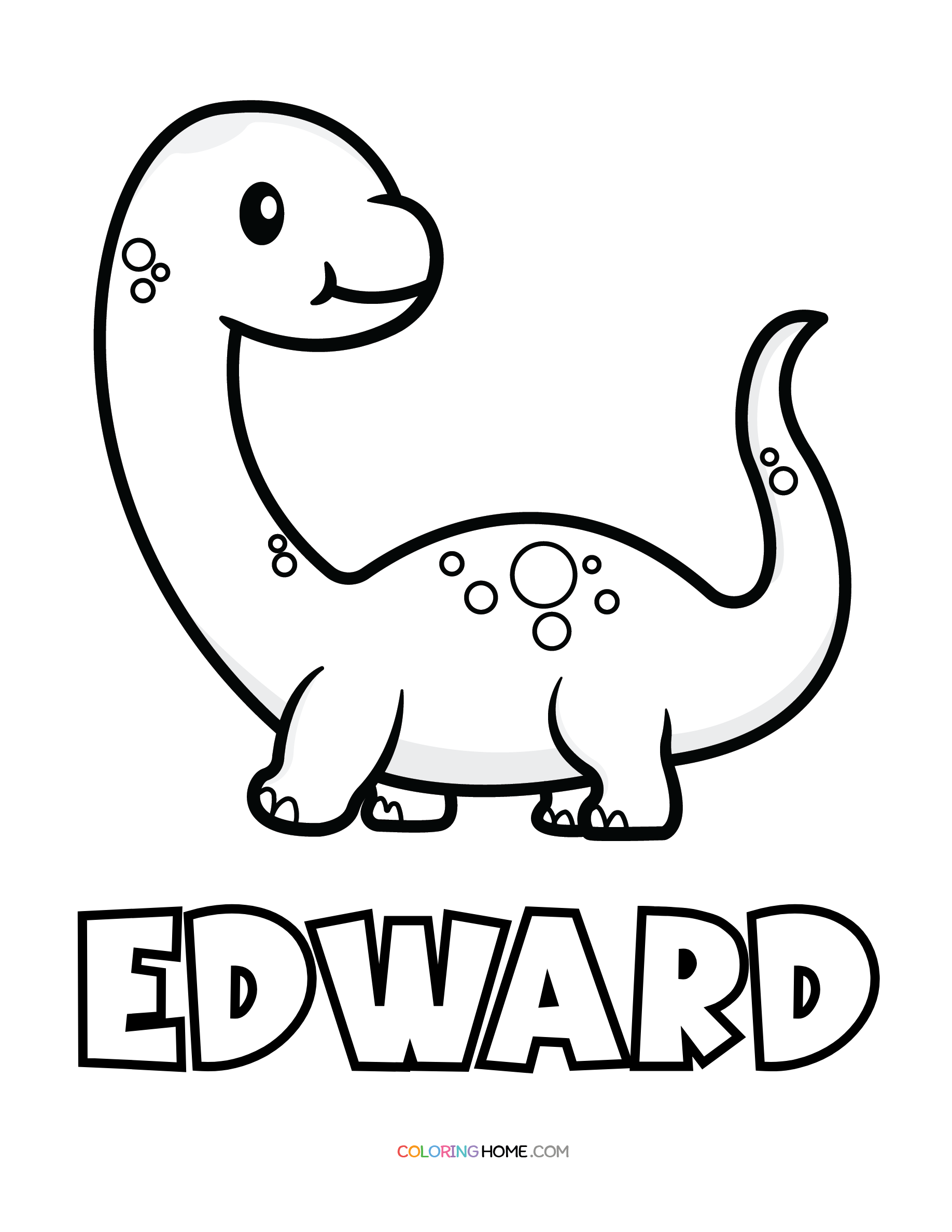 Edward dinosaur coloring page