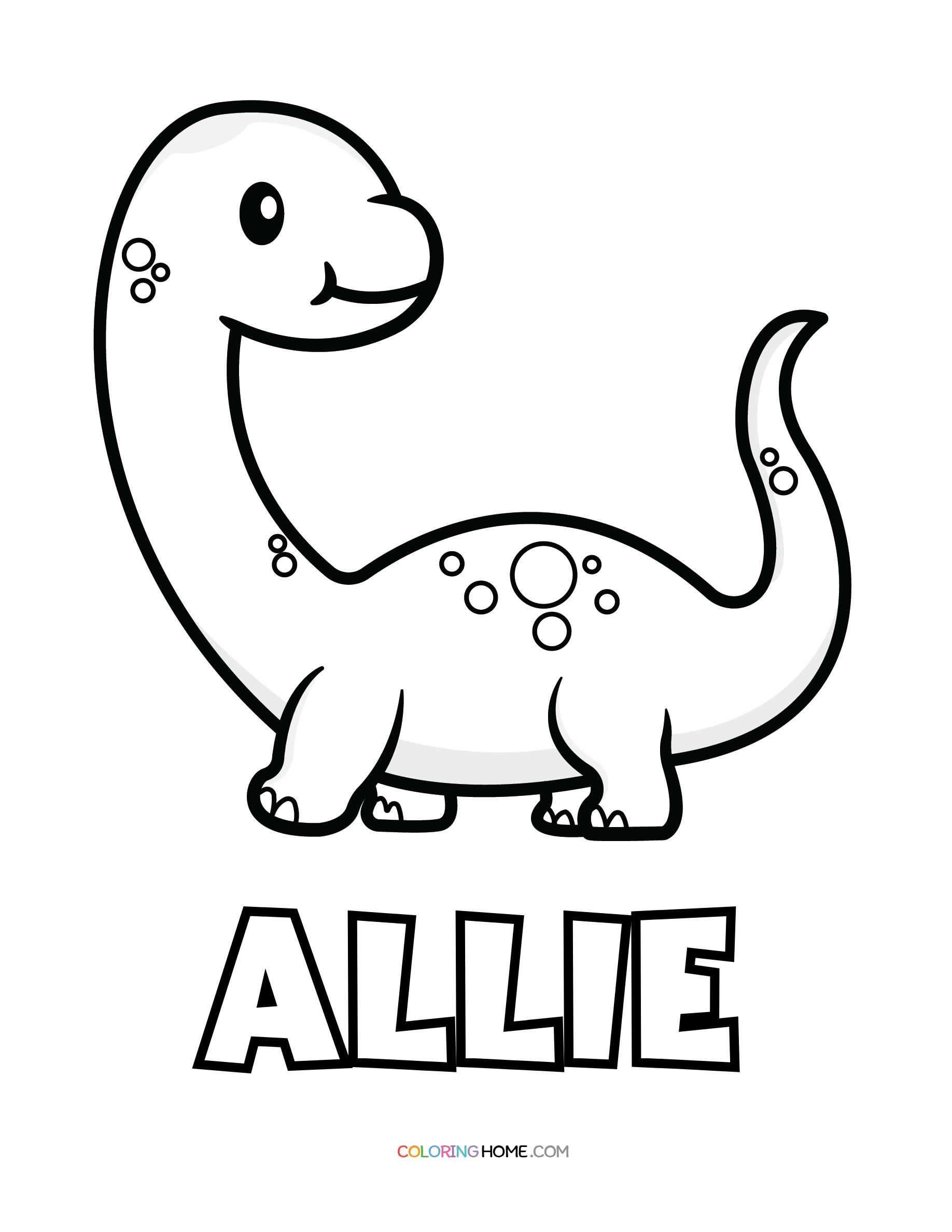 Allie dinosaur coloring page