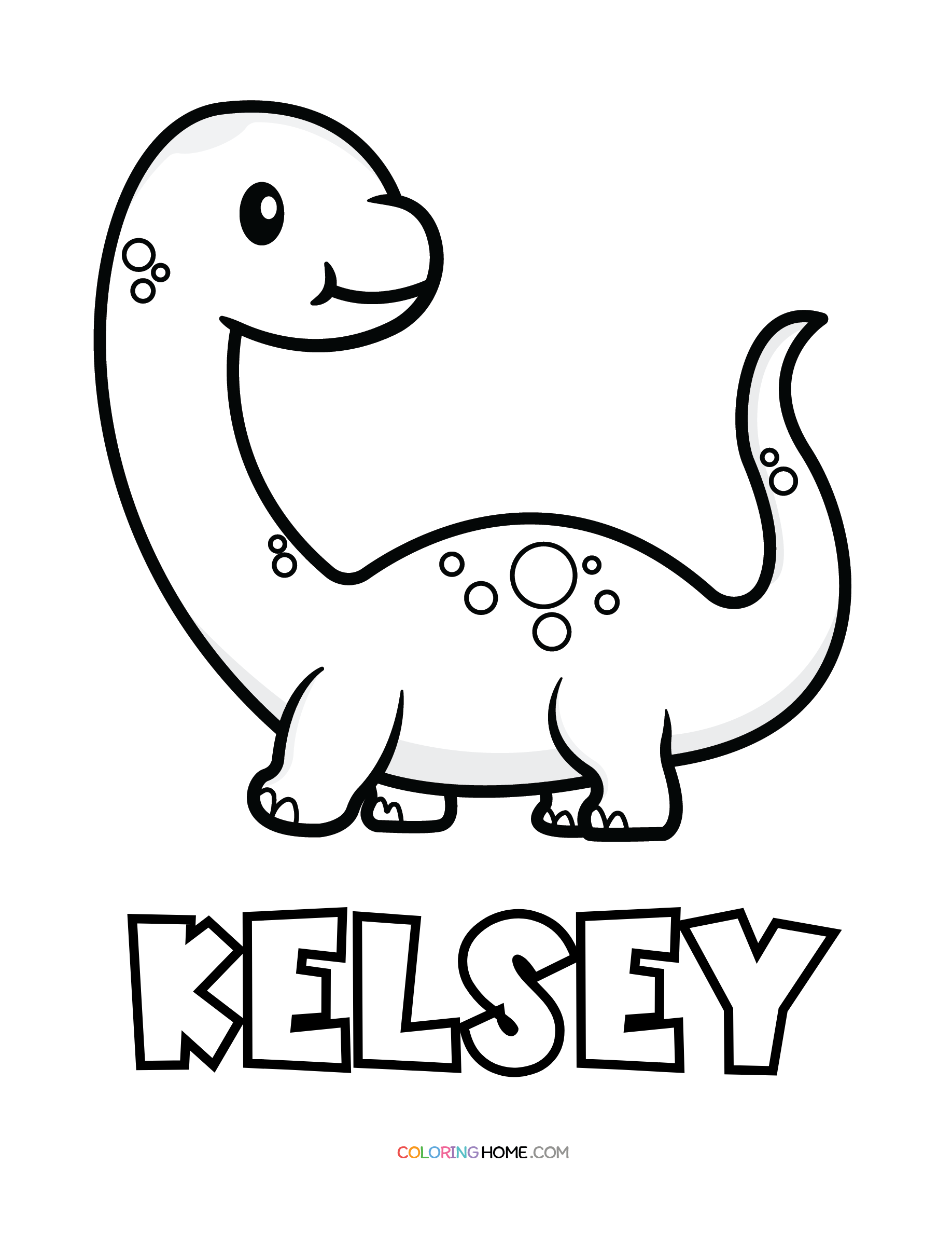 Kelsey dinosaur coloring page