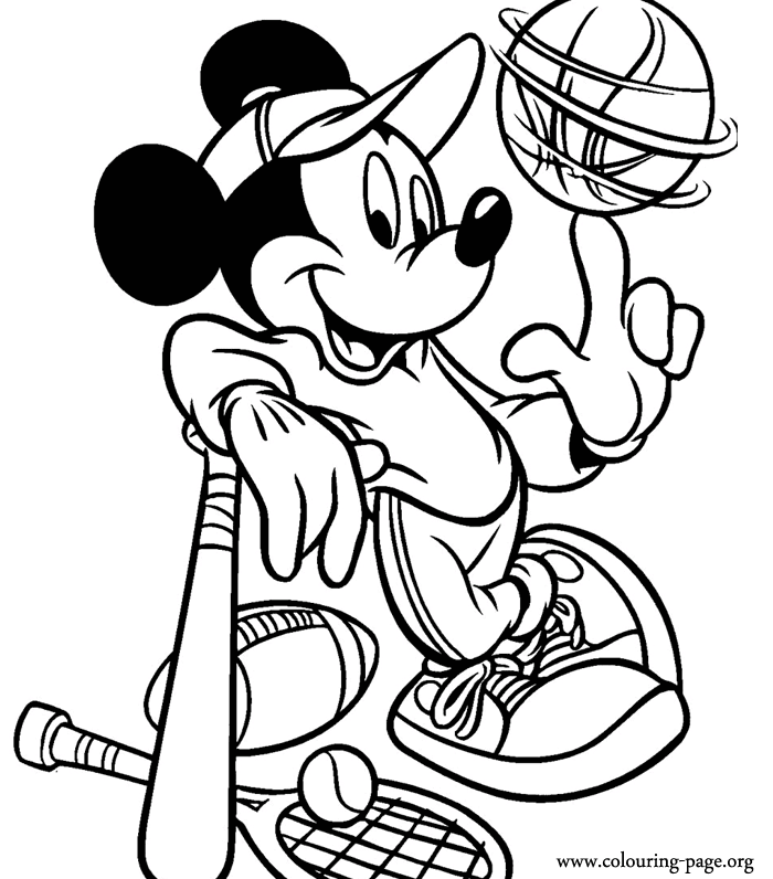 mickey mouse sports coloring pages printable - Clip Art Library