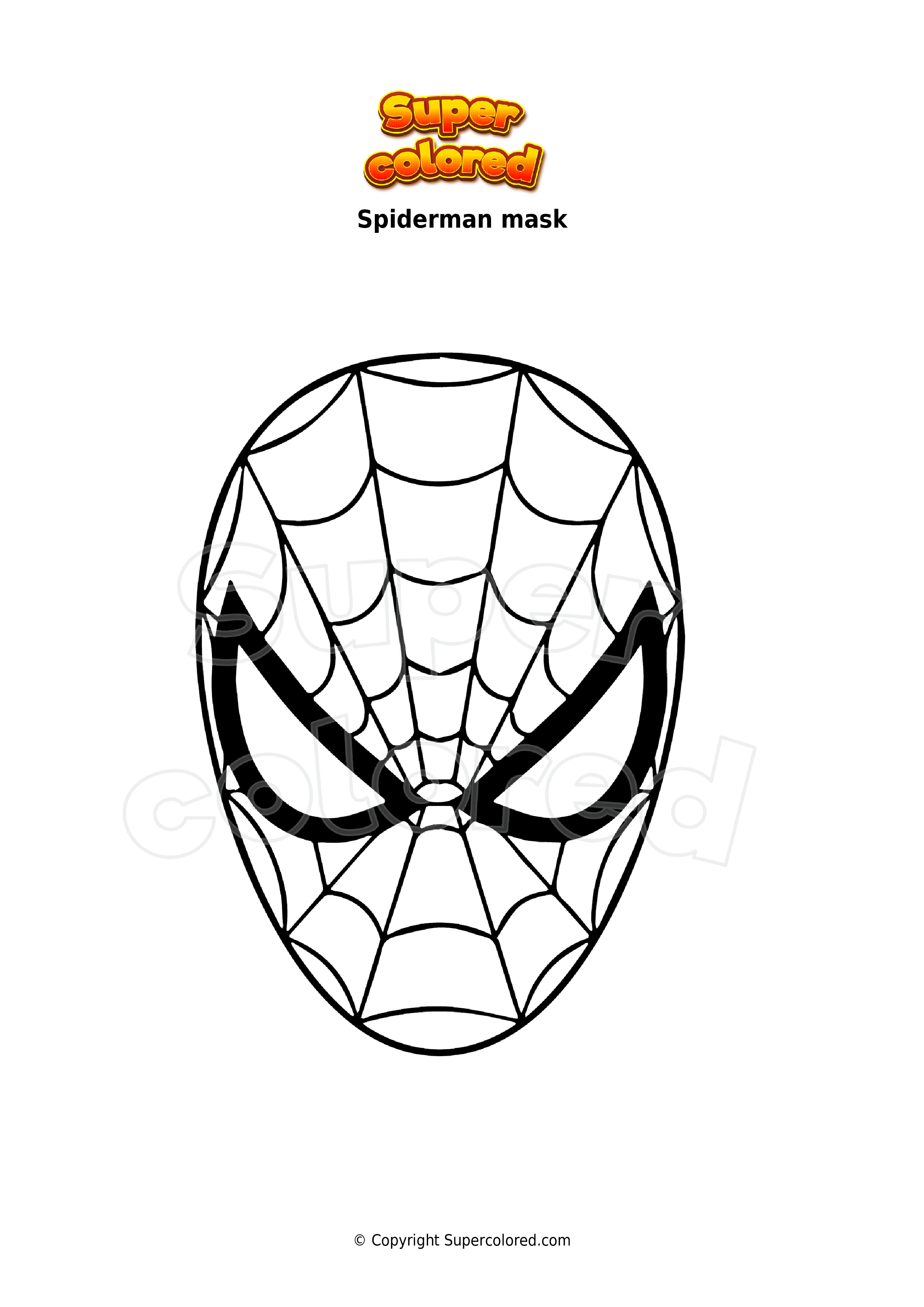 Coloring page Spiderman mask ...