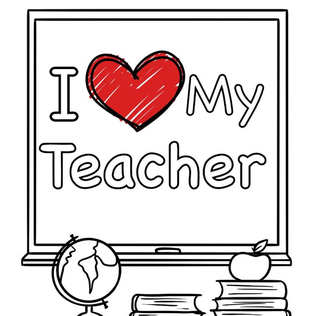 I love my teacher coloring page Free printable : r/freecoloringforkids