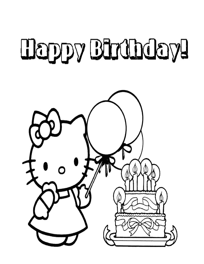 birthday cake coloring pages - Clip Art Library