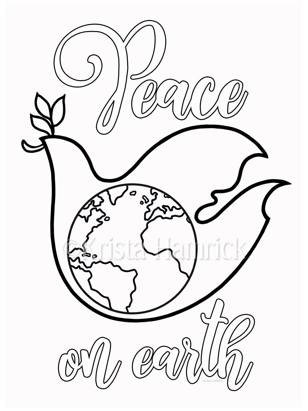 Peace Dove Coloring Page in Two Sizes_ 8.5X11 Bible - Etsy