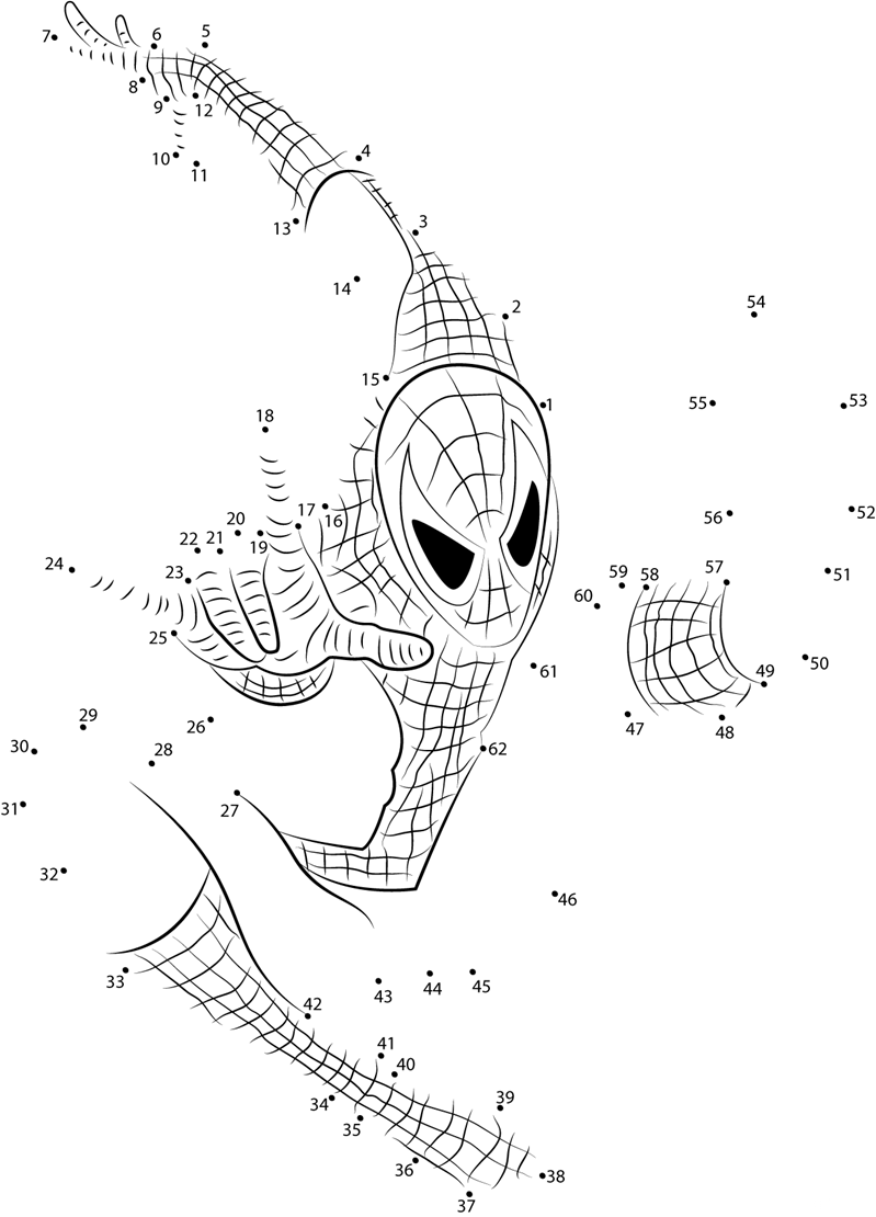 Spiderman Dot to Dot coloring page - Coloring pages