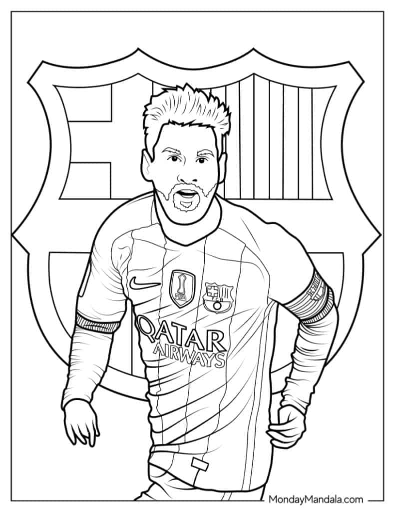 Messi Coloring Pages Coloring Nation