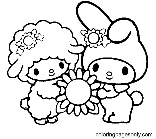 My Sweet Piano with My Melody Coloring Pages - My Melody Coloring Pages - Coloring  Pages For Kids And Adults