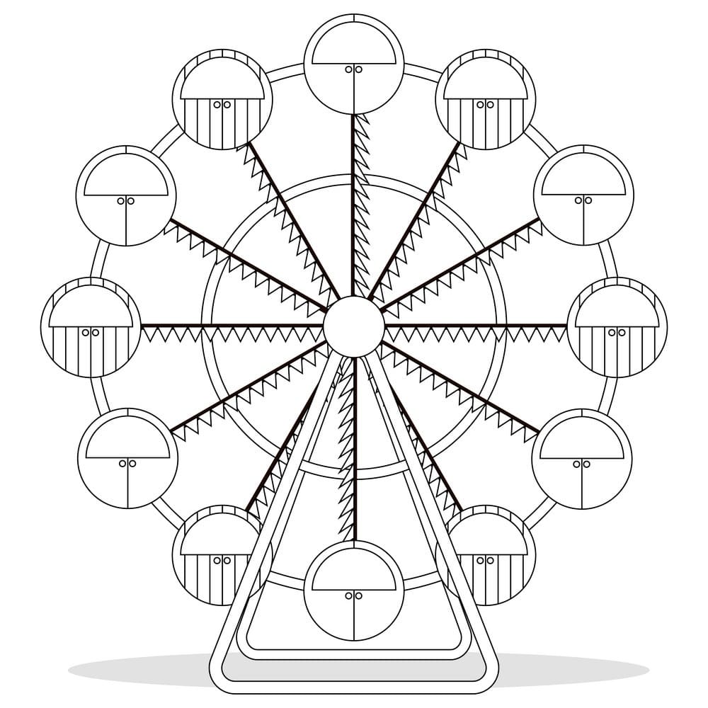 Ferris wheel coloring book printable and online