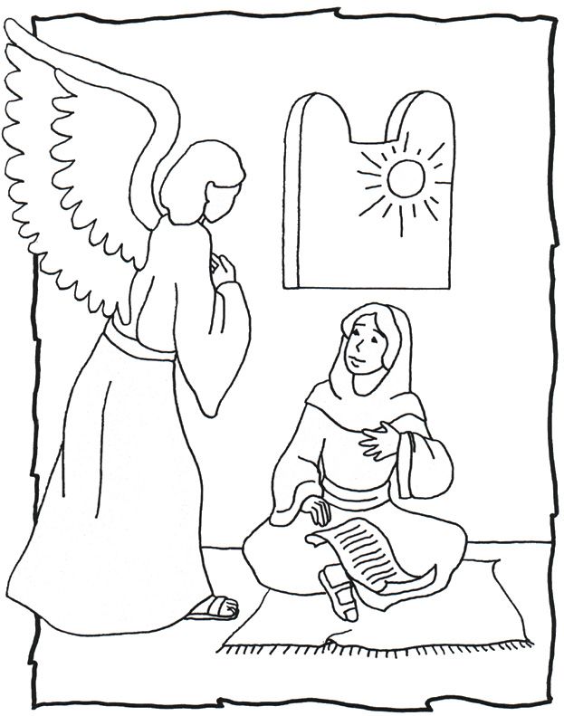 Angel Gabriel Visits Mary Coloring Page - Get Coloring Pages