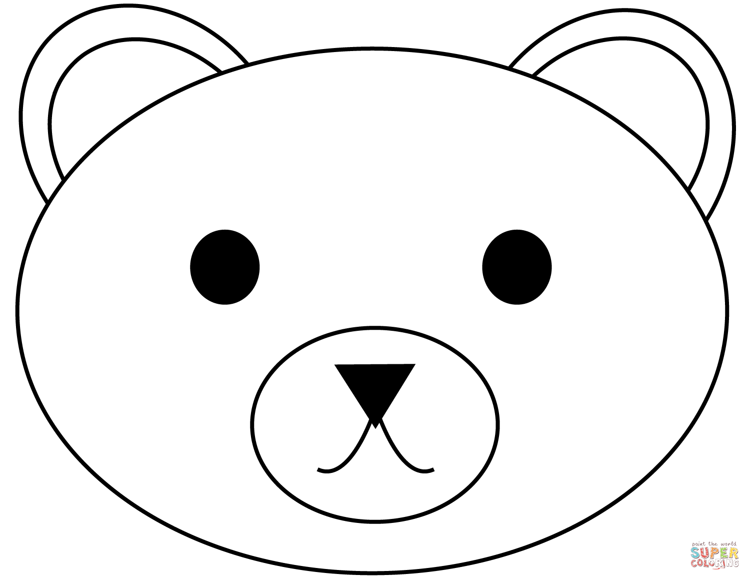 Bear Head coloring page | Free Printable Coloring Pages