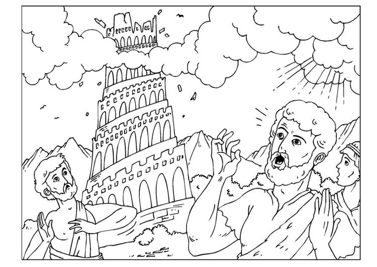 Coloring page tower of Babel - img 26005.