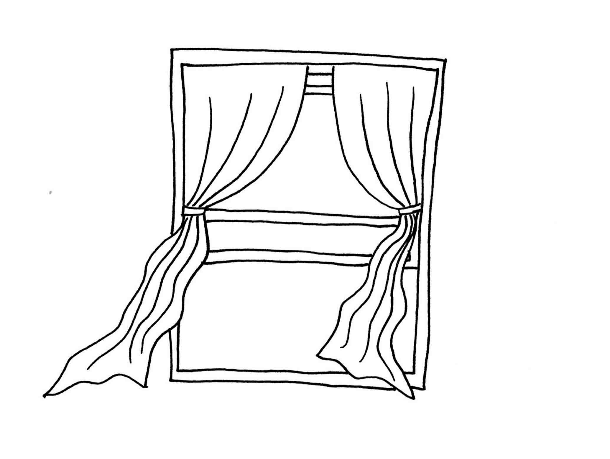 Window Coloring Sheet - Coloring Pages for Kids and for Adults