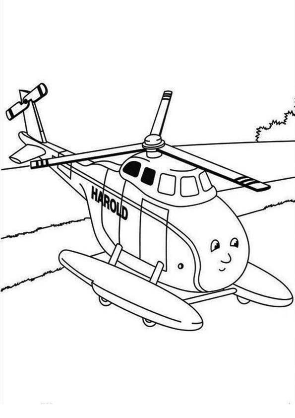 Harold The Helicopter Coloring Page