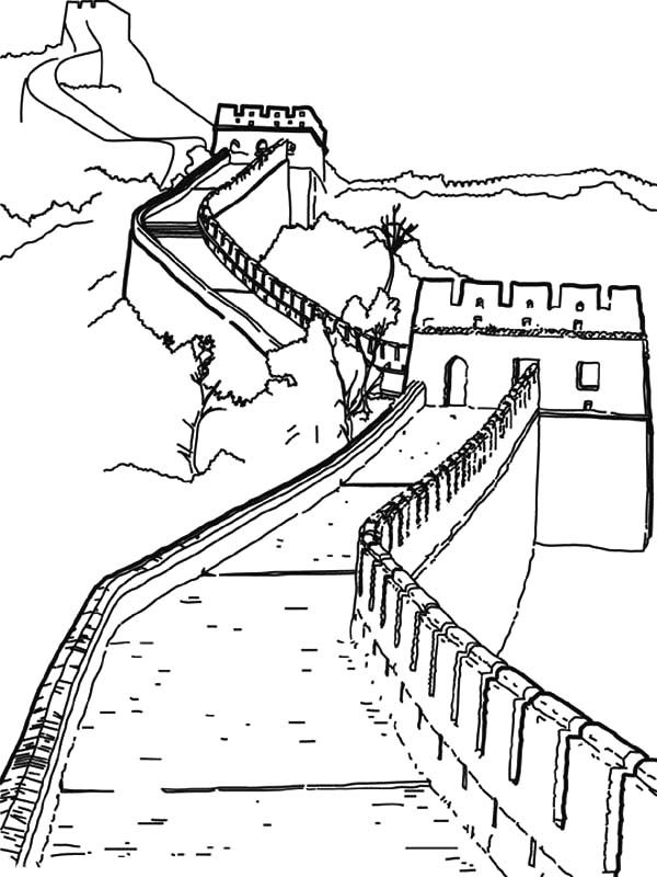 Worldwonders Great Wall China Coloring Pages | Batch Coloring