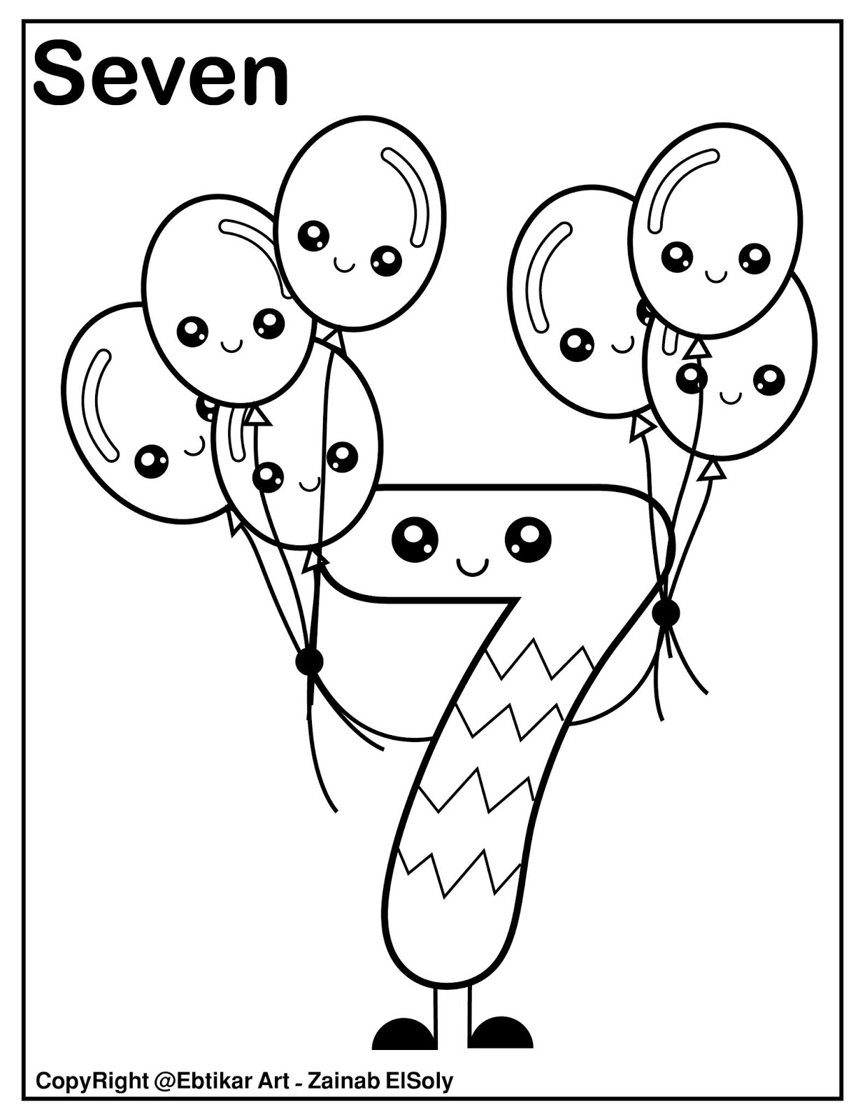 Number 7 Coloring Pages For Preschoolers