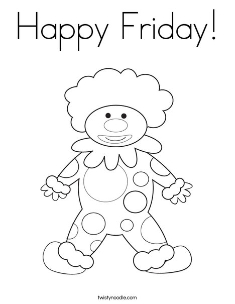 Happy Friday Coloring Page - Twisty Noodle