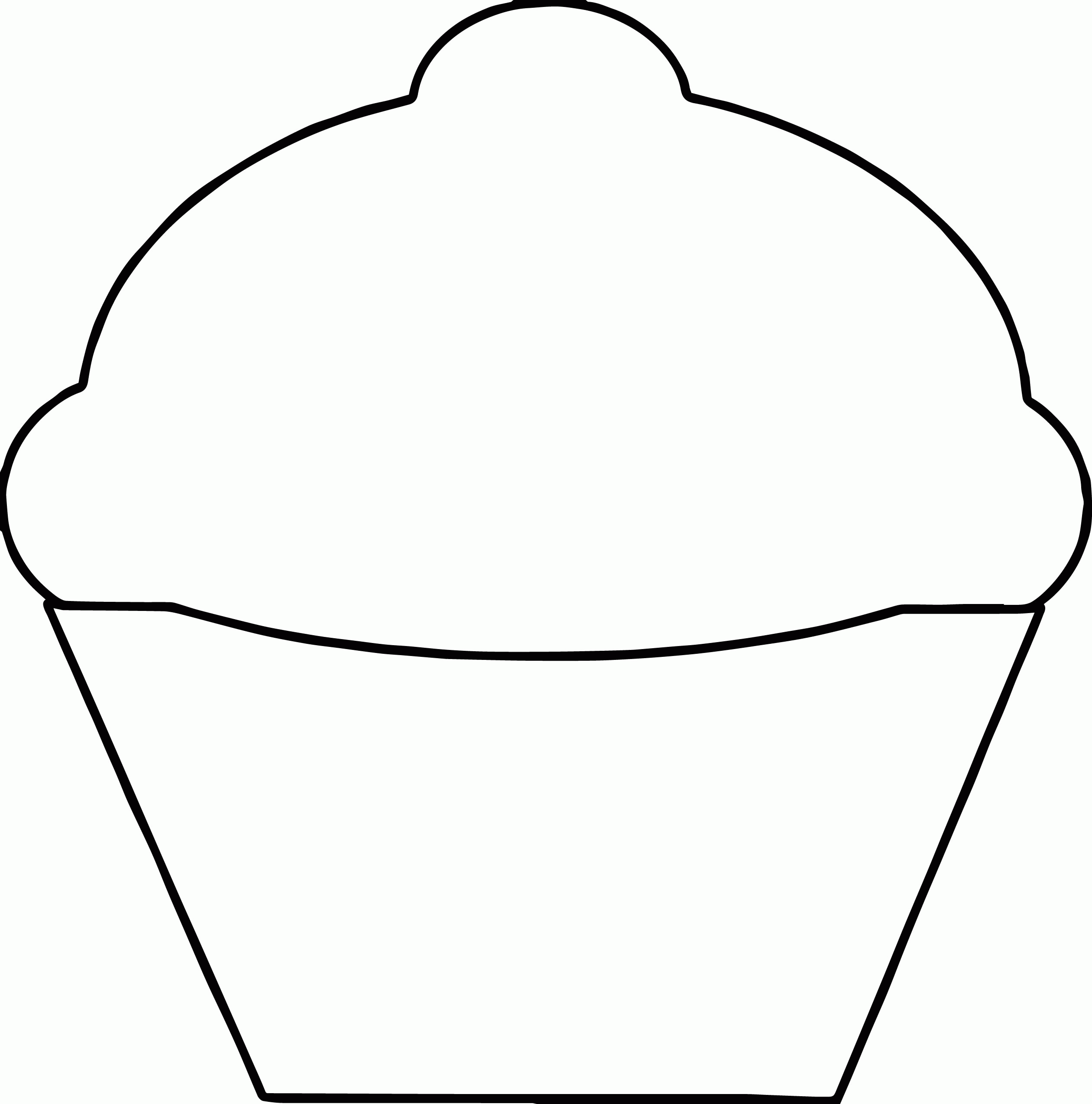 Basic Cupcake Coloring Page | Wecoloringpage