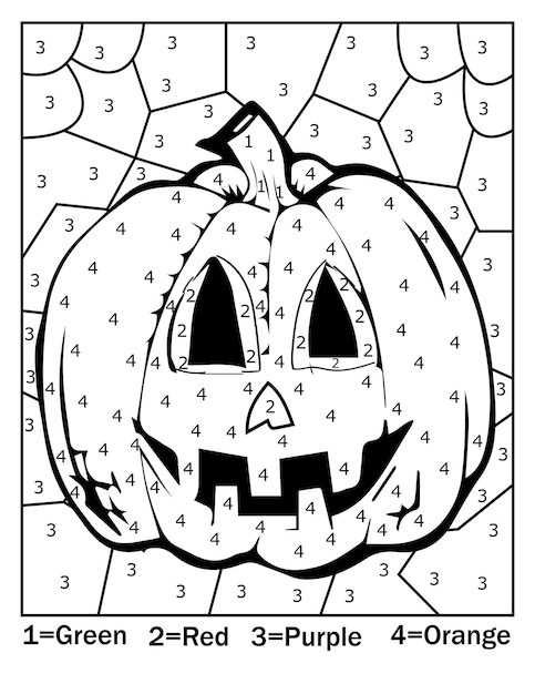 Halloween Color By Number Coloring Page ...