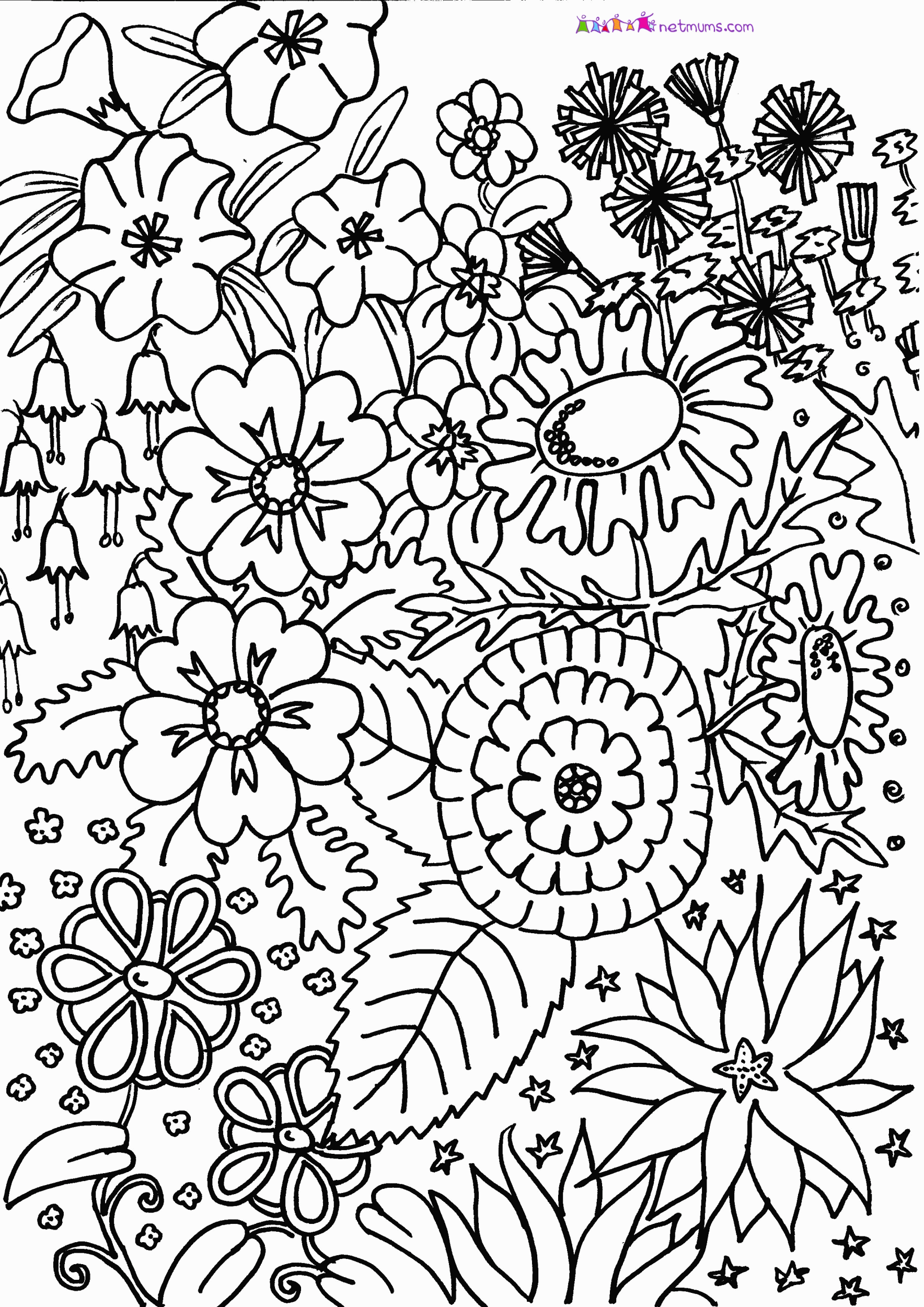 Flower Garden Coloring Pages Printable - High Quality Coloring Pages